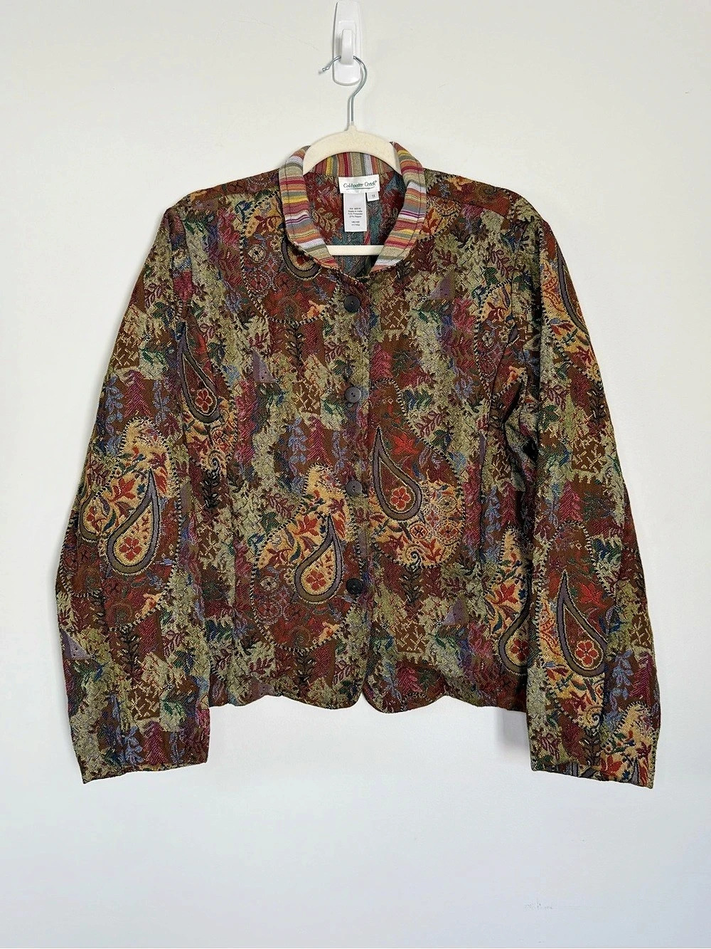 Coldwater Creek Paisley Tapestry Button Front Jacket - Sz. 1X